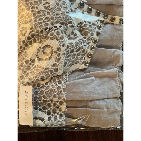 Vintage Y2K Mini Dress /Tunic Embellished Lace Cotton Babydoll Size S Fairy - Picture 10 of 10